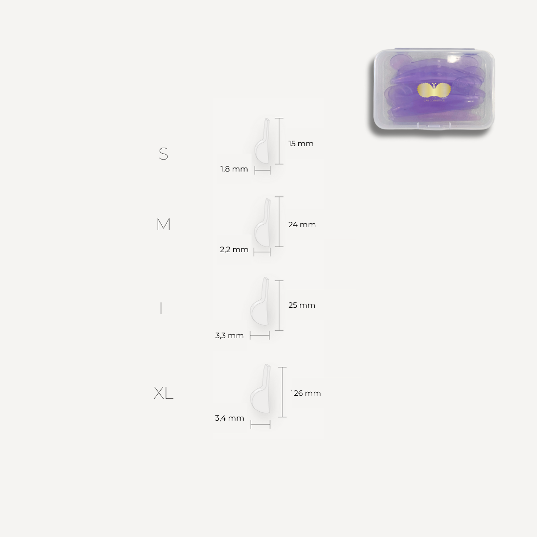 Silikonische pads voor wimperlifting | paars | zelfklevend | CFB Cosmetics®