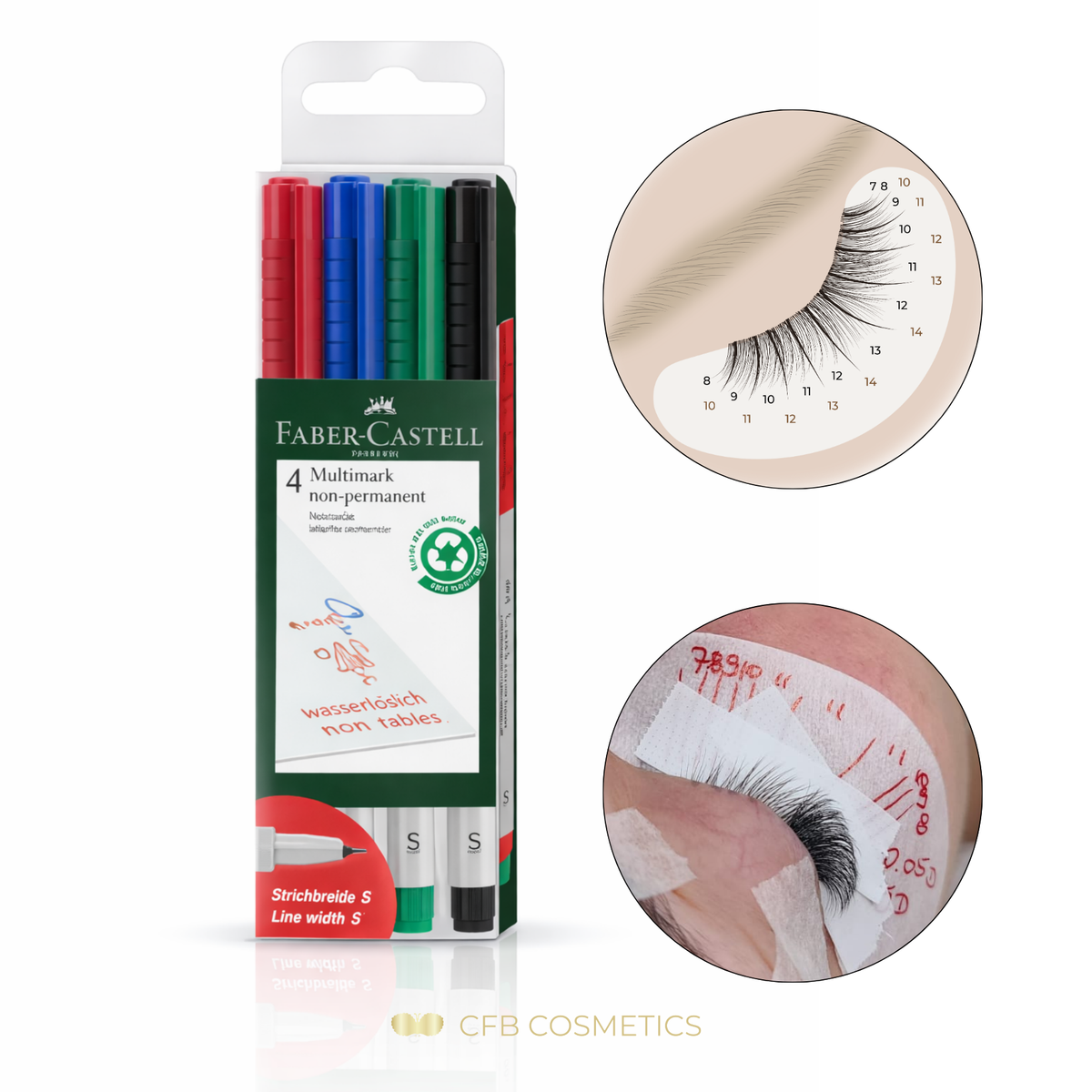 Mapping-Stifte Set Wimpernverlängerung FABER-CASTELL Multimark - CFB Cosmetics®