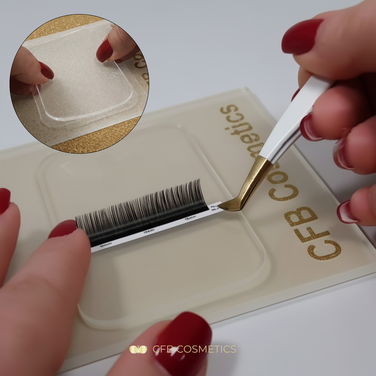 Siliconen wimperbakje | laat geen resten achter & herbruikbaar | rechthoekig | CFB Cosmetics®