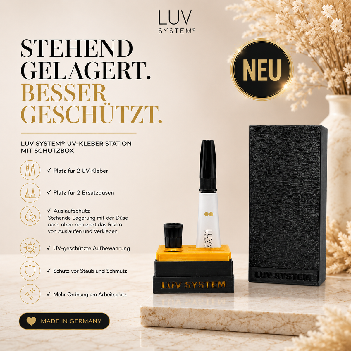 LUV System® UV-Kleber Station mit Schutzbox – Made in Germany