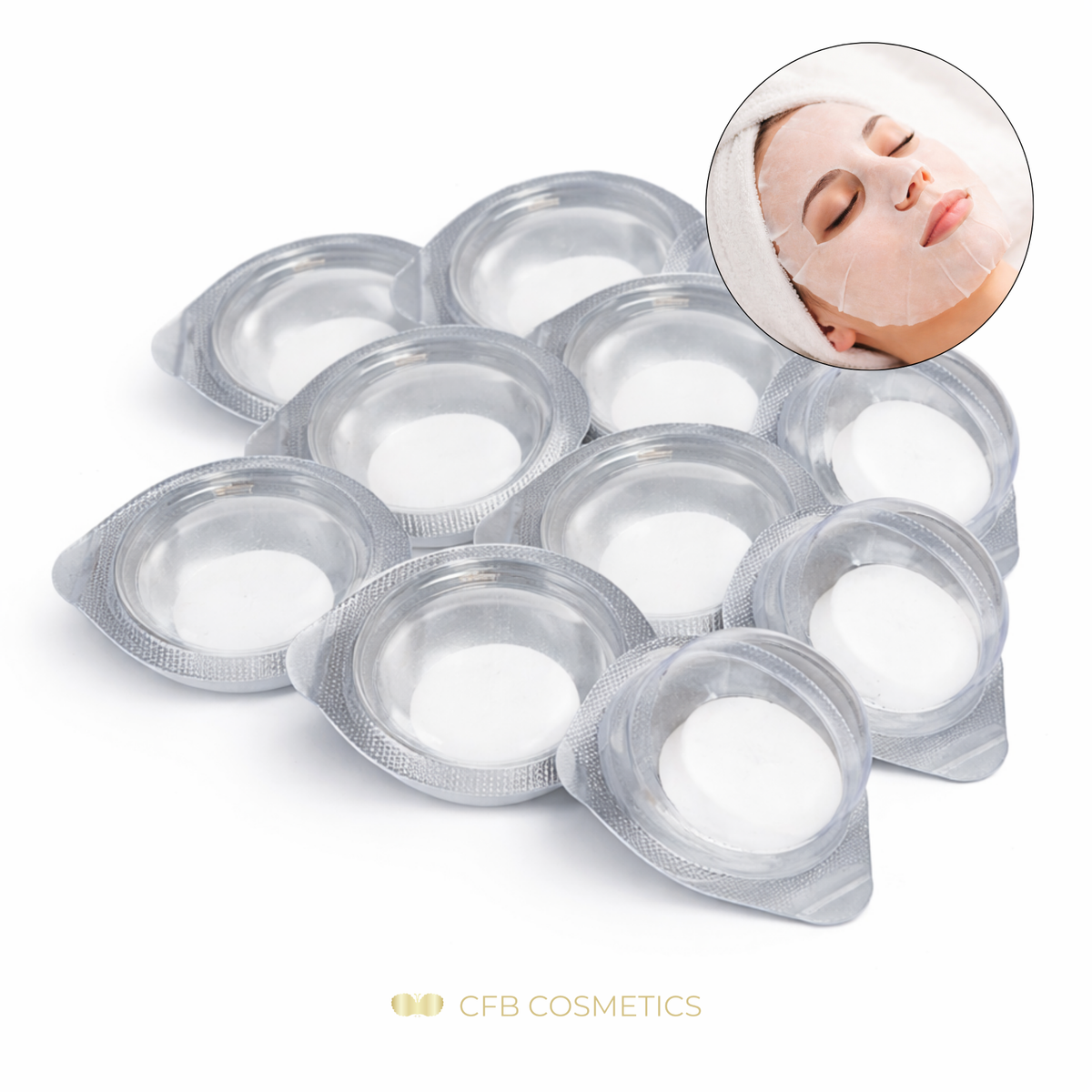 Mascarilla facial de algodón «After Care» de tejido no tejido, 50 unidades más 20 gratis - CFB Cosmetics®