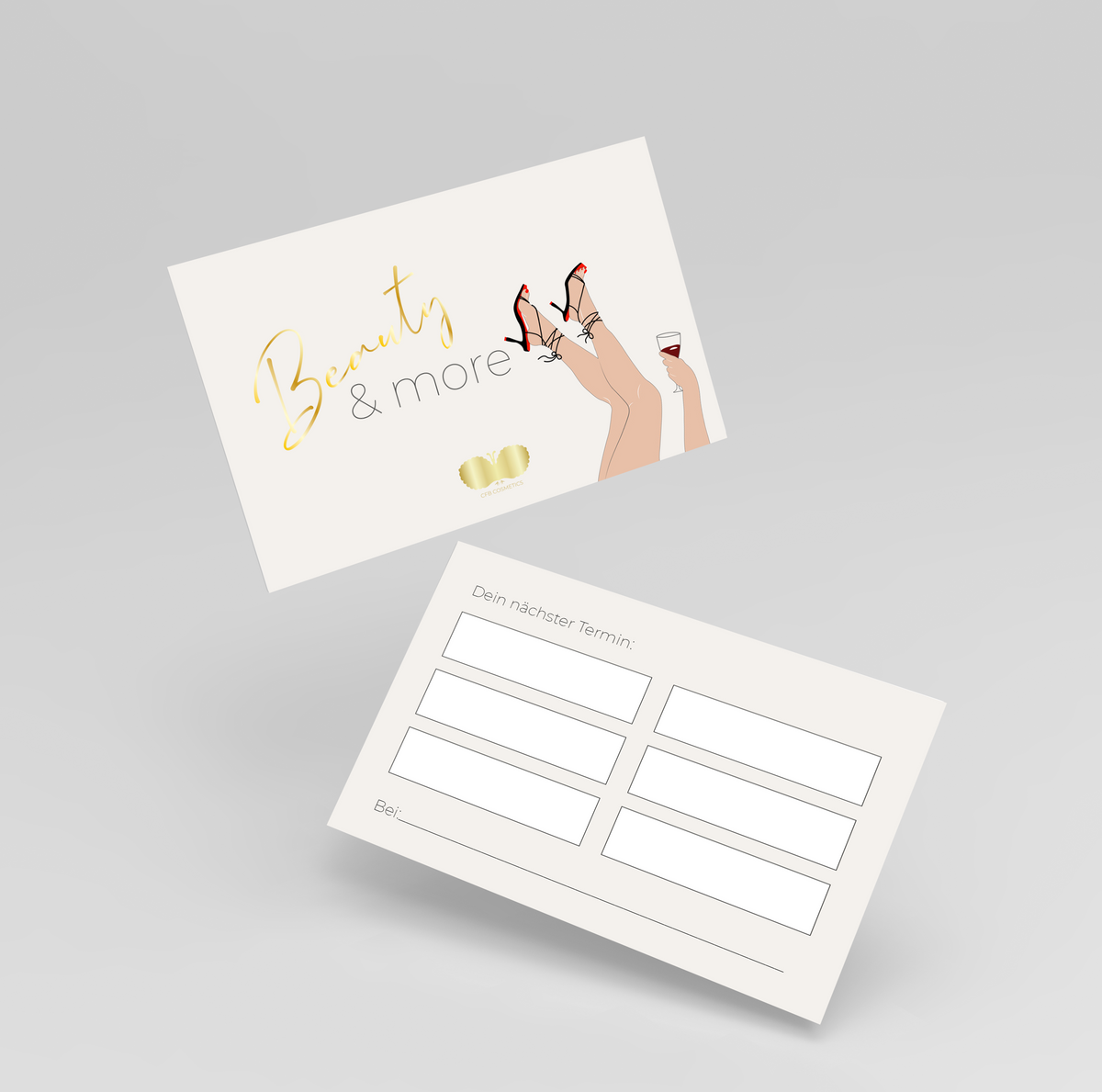 Terminkarten mit stylischem Design 50 Stück für Kosmetikstudios CFB Cosmetics® – 800tkbeine