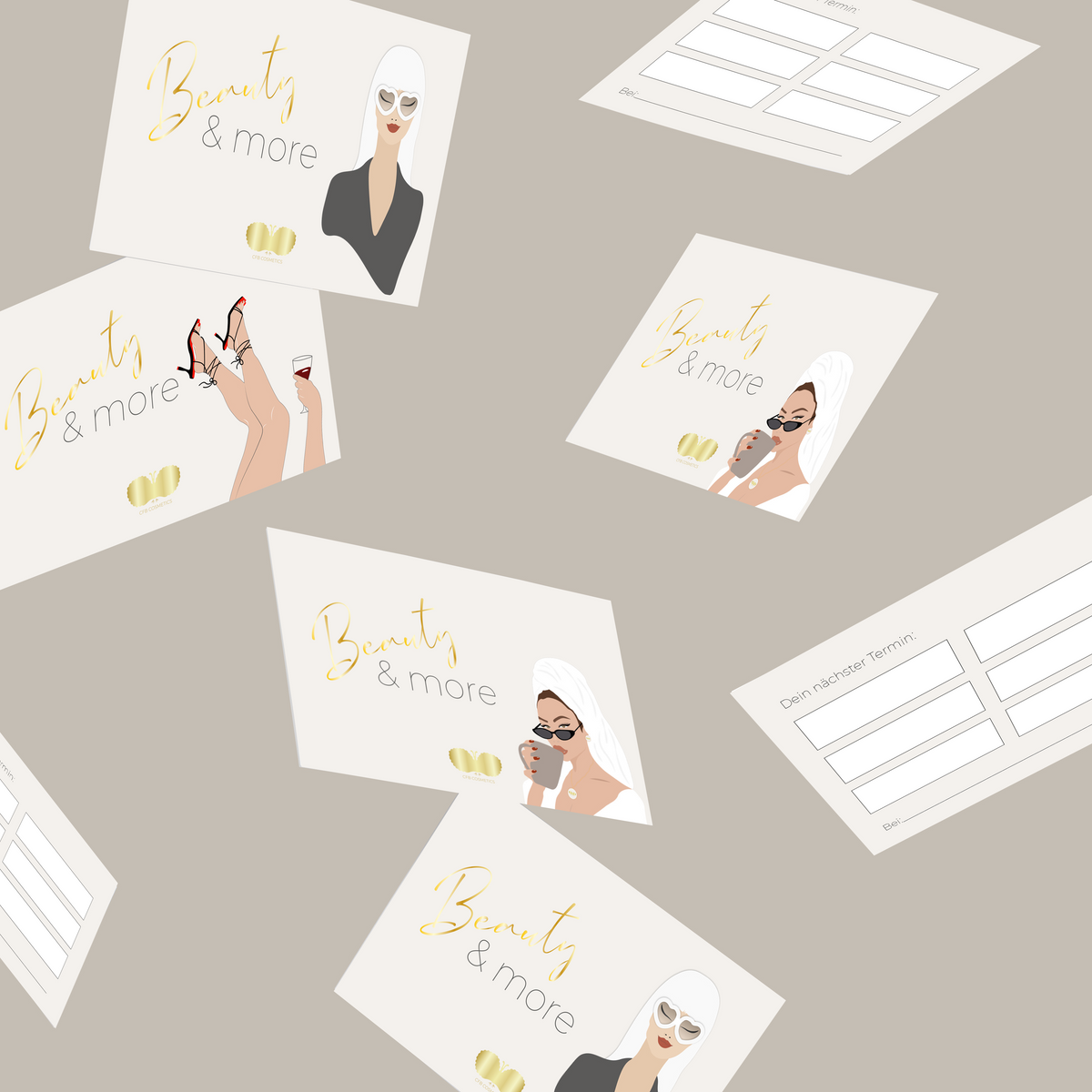 Terminkarten mit stylischem Design 50 Stück für Kosmetikstudios CFB Cosmetics®