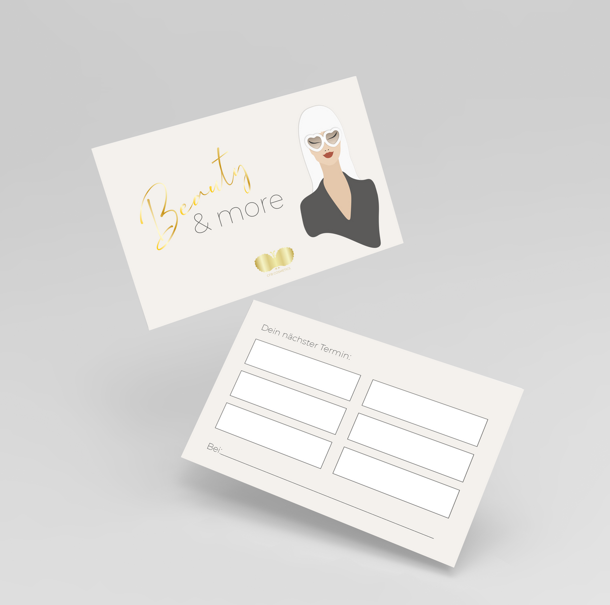 Terminkarten mit stylischem Design 50 Stück für Kosmetikstudios CFB Cosmetics® – 800tkweißhaar