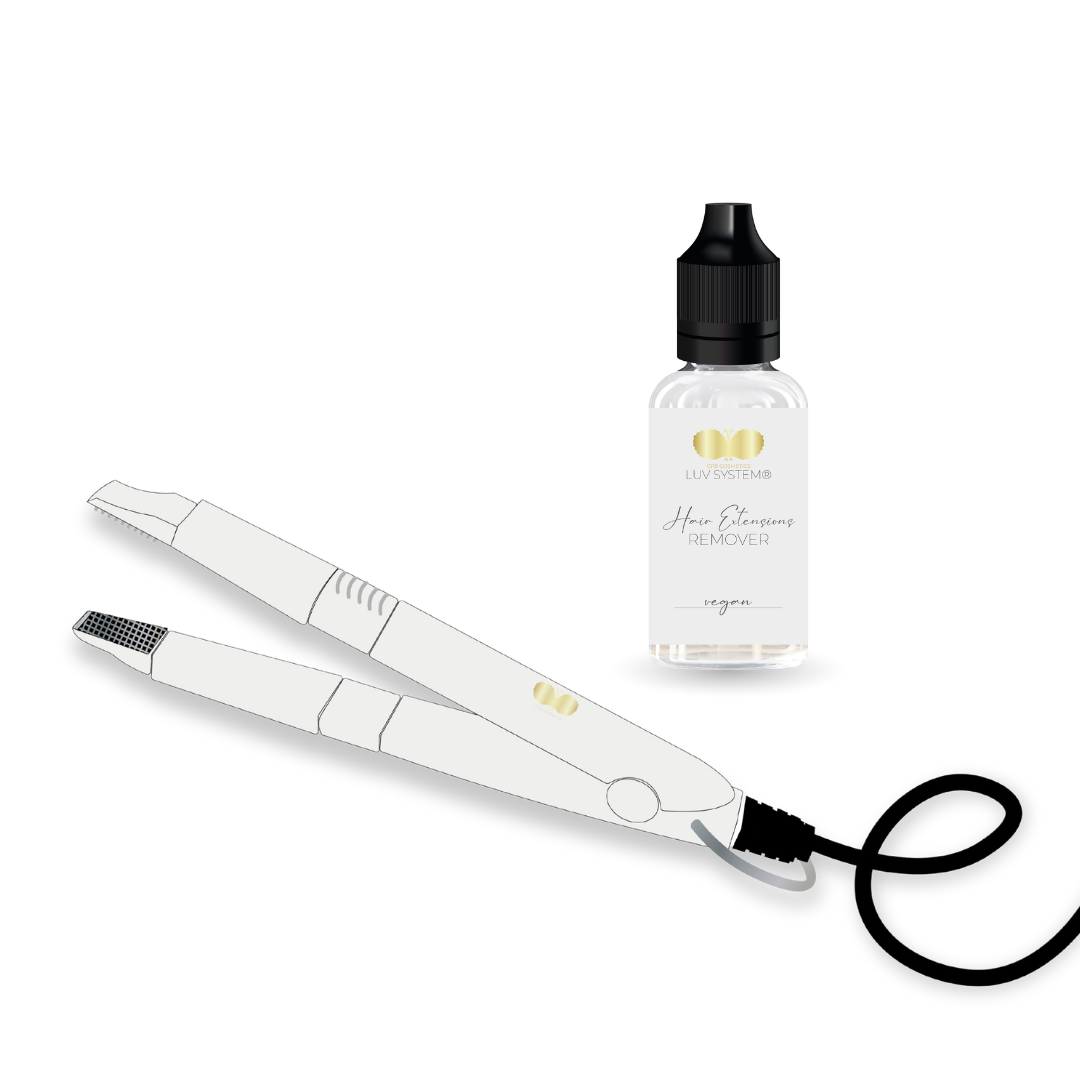 UV Haarverlängerung Remover Set | UV Hairextensions Remover & Wärmezange | LUV System®