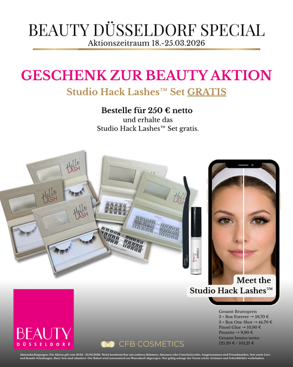 Oferta especial Beauty Düsseldorf: 20 % de descuento en productos de belleza y 30 % en cursos online