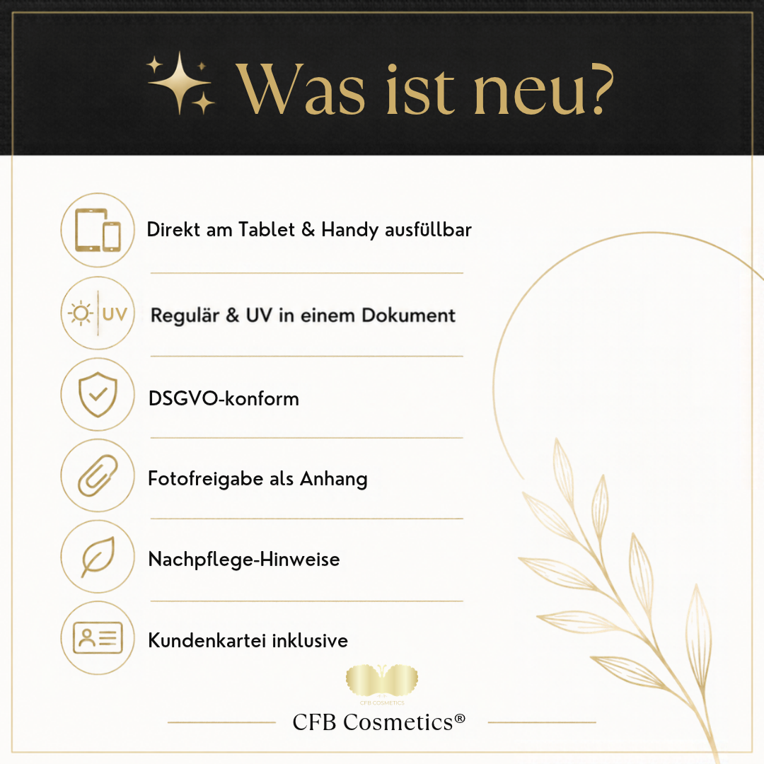 Was ist neu - Kundenfragebogen Lash & Brow Lifting CFB Cosmetics