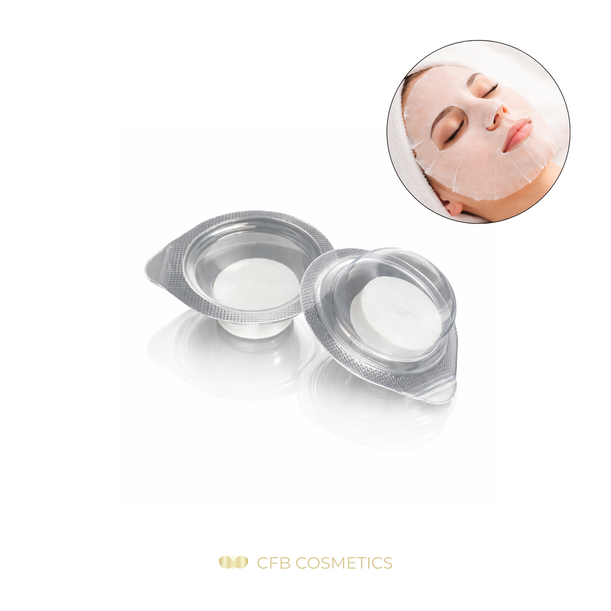 Mascarilla facial de algodón «After Care» de tejido no tejido, 50 unidades más 20 gratis - CFB Cosmetics®