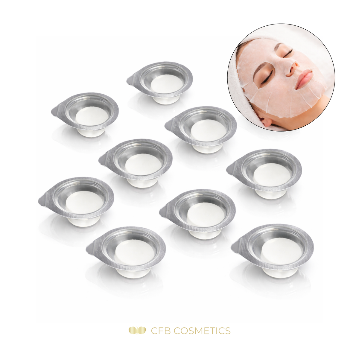 Mascarilla facial de algodón «After Care» de tejido no tejido, 50 unidades más 20 gratis - CFB Cosmetics®