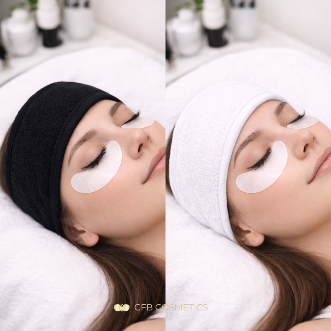 Kosmetik Stirnband aus Frottee für Beauty-Behandlungen | Schwarz oder Weiß | neutral