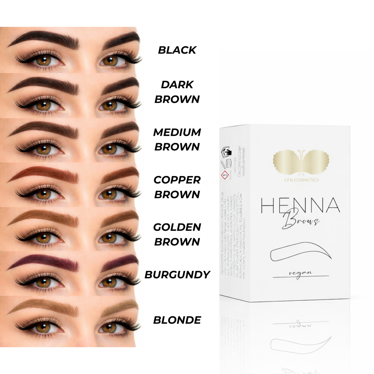 Henna Brows Farben für Profis | Brow Henna | CFB Cosmetics®
