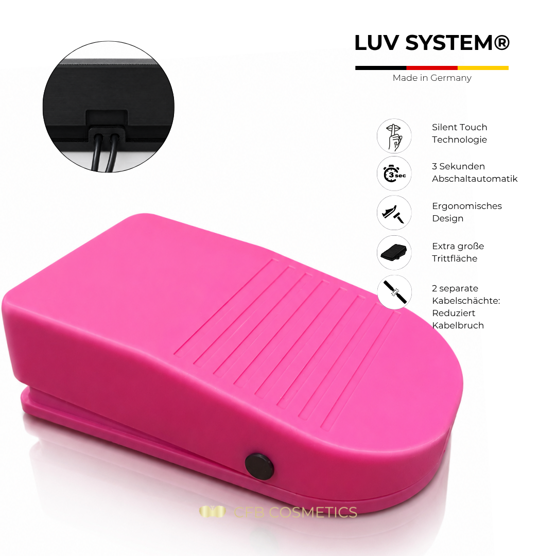 LUV System® Fußpedal Pink – Silent Food Pedal 3S - Made in Germany