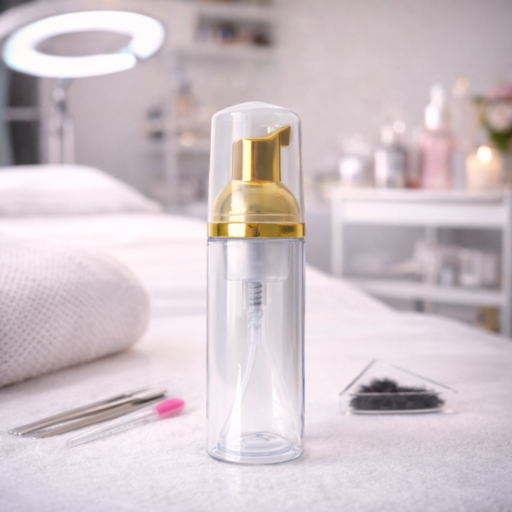 Flacon vide avec pompe de 60 ml pour shampoing pour cils, transparent, réutilisable, CFB Cosmetics®