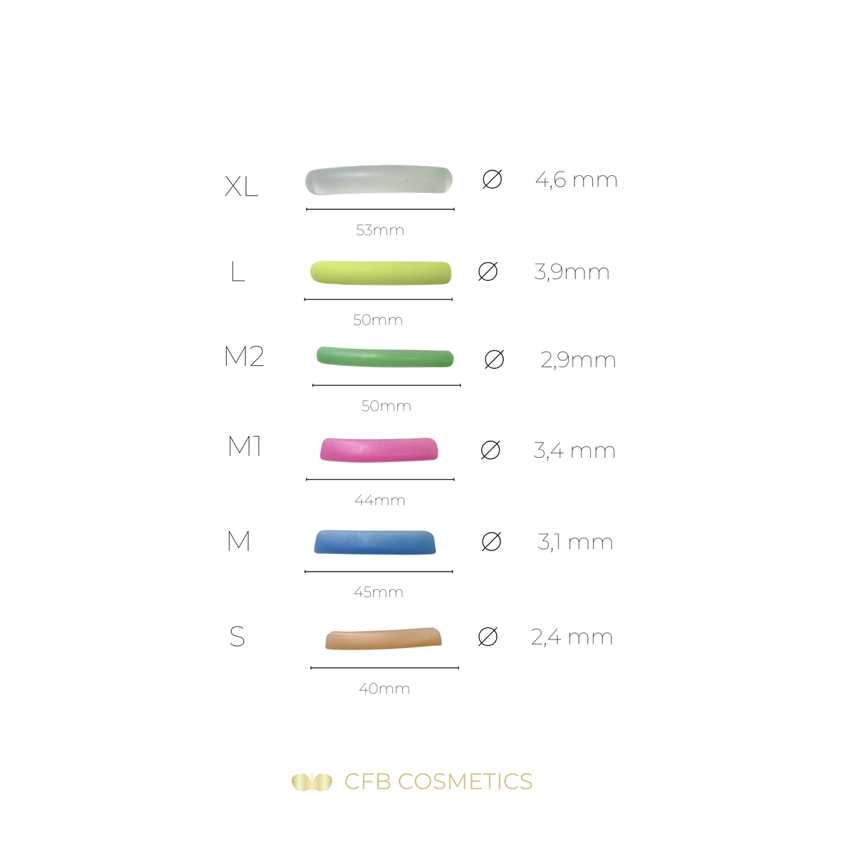 Lash Lifting Silikonpads | bunt | 6 Paar | CFB Cosmetics®