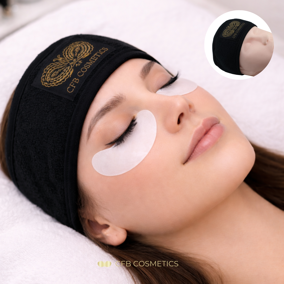 Kosmetik Stirnband Frottee schwarz