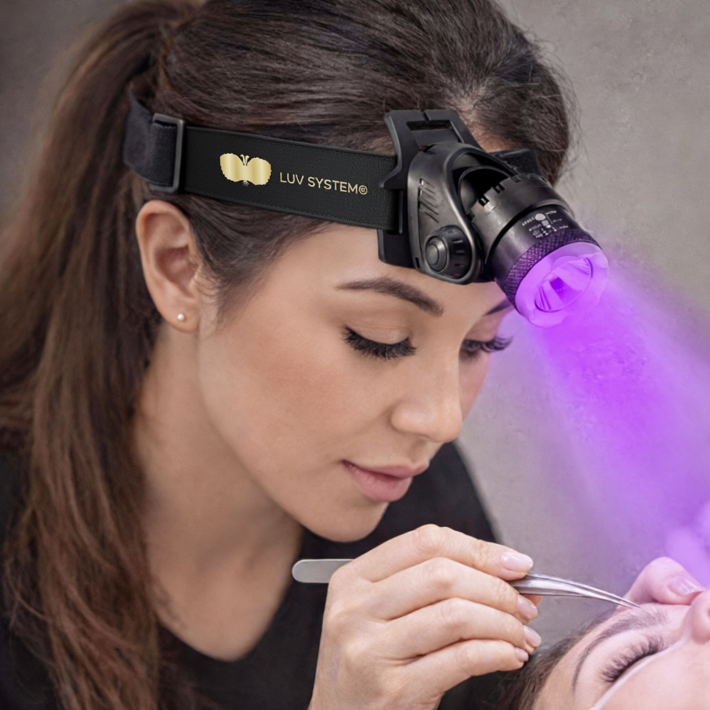 Kit de extensiones de pelo con luz UV y lámpara para la cabeza | Luz LED UV violeta | LUV System® | CFB Cosmetics®