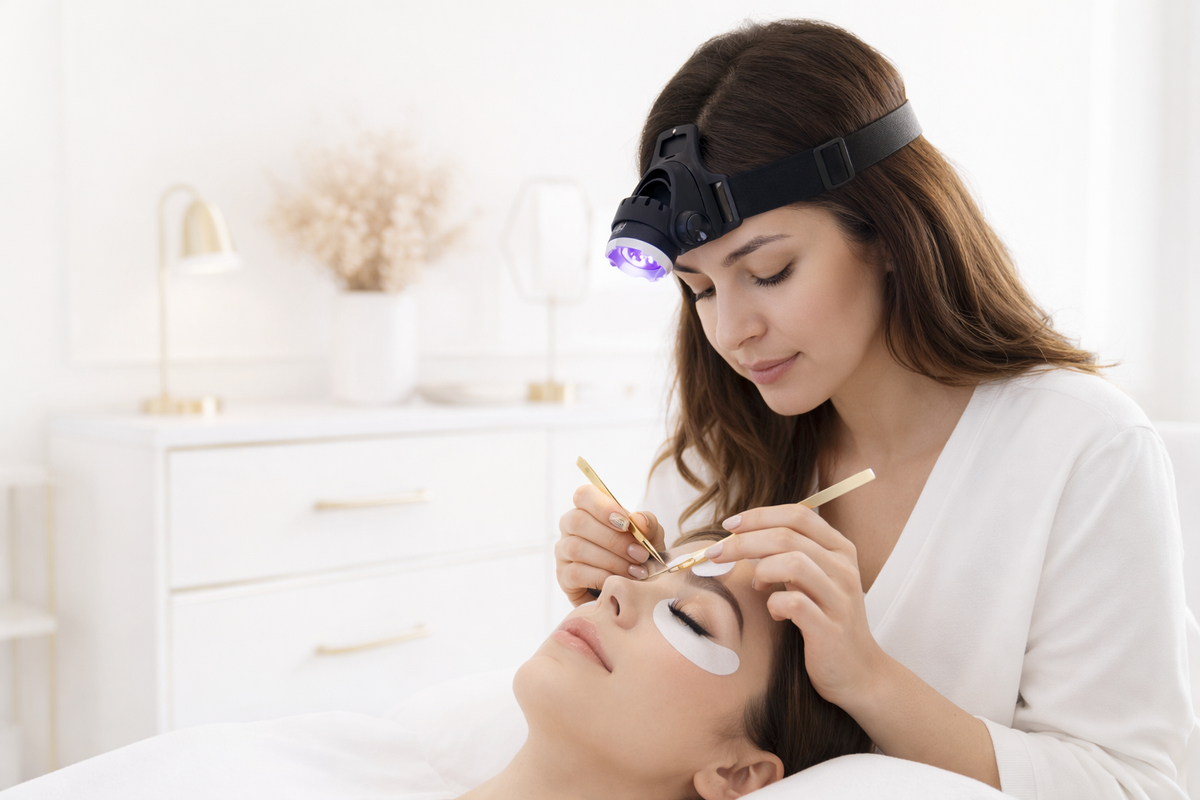 UV Lashes Behandlung mit Kopflampe CFB Cosmetics