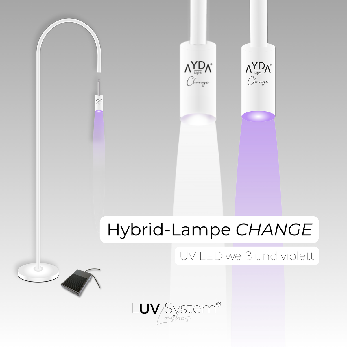 UV Lampe Wimpernverlängerung | CHANGE | UV-LED Violett & White | BESTSELLER | LUV System®