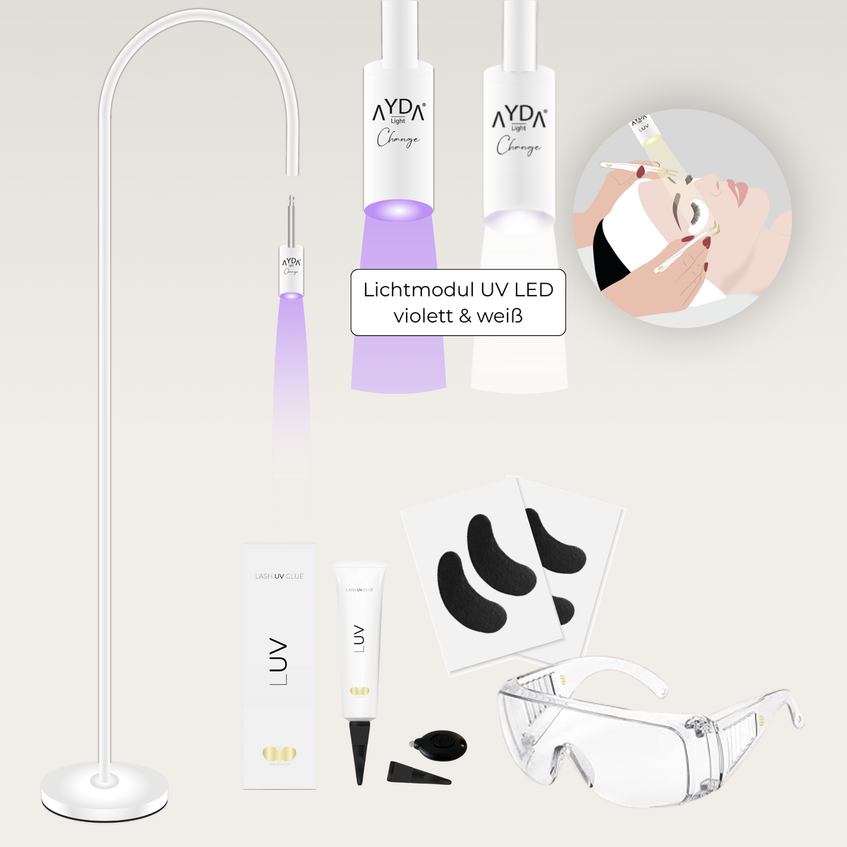 UV Lampe Set | CHANGE | UV-LED Hybrid Wimpernverlängerung | LUV System®