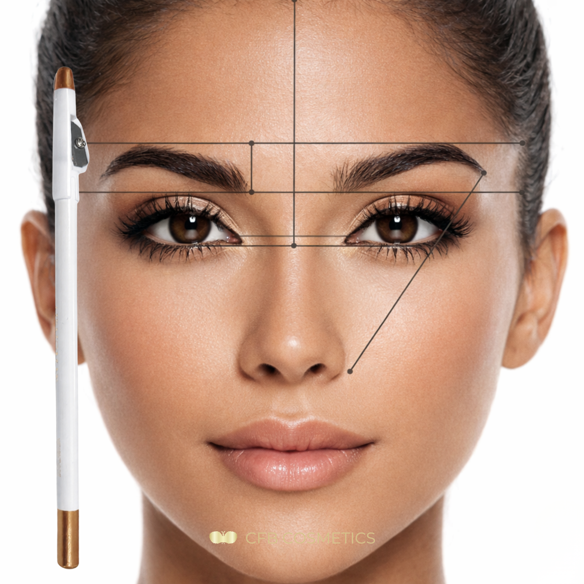 Lápiz delineador blanco para un trazado preciso de las cejas, con sacapuntas incluido, de CFB Cosmetics®