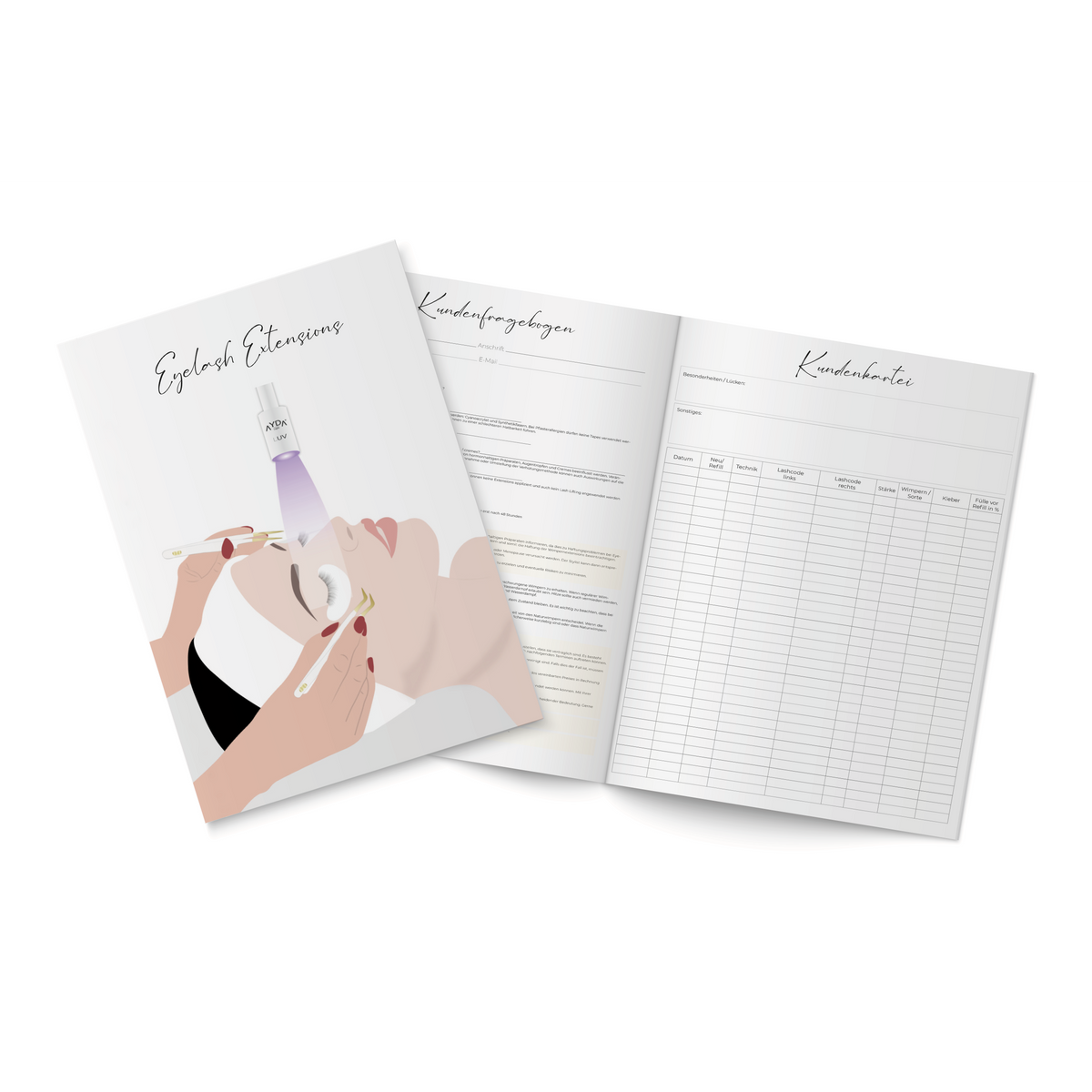 Kundenfragebogen Wimpernverlängerung inkl. Karteikarte DIN A4 25 Stück CFB Cosmetics®