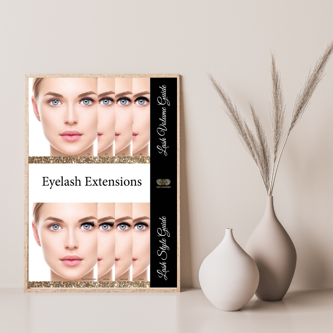 Poster Lash Guide Lash Styles Volumen Übersicht DIN A1 Studio Poster CFB Cosmetics®