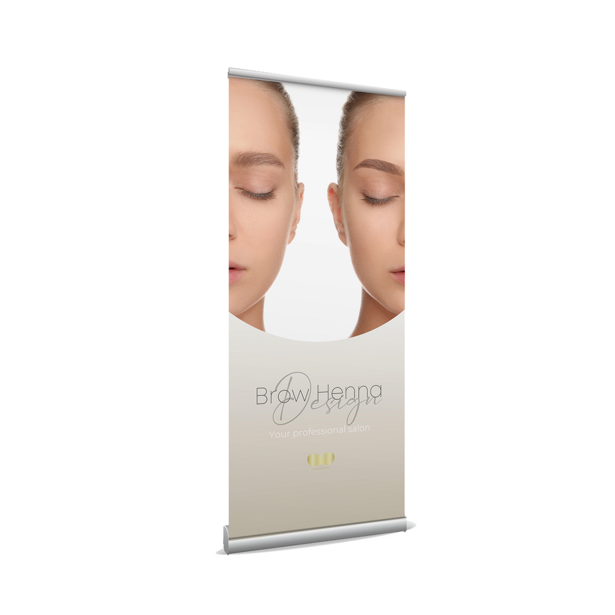 Roll up Banner Henna Brows 85 x 200 cm Studio Banner CFB Cosmetics®
