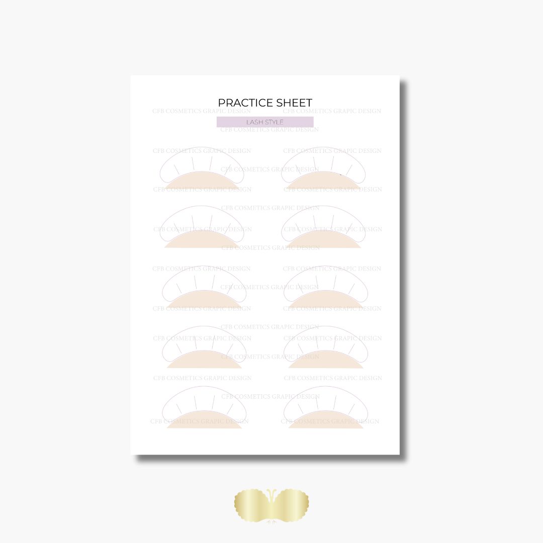 Übungsblatt Wimpernverlängerung | Wimpernstudiobedarf | Digital | CFB Cosmetics® – 814practice