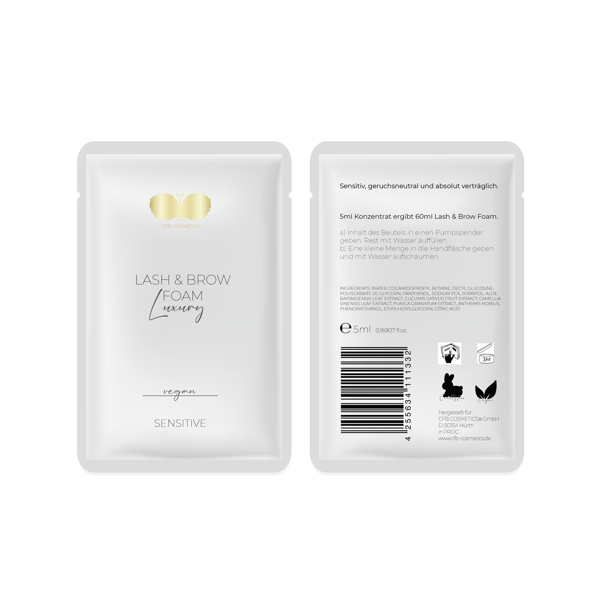 Champú concentrado para pestañas | Lash & Brow Foam | Luxury