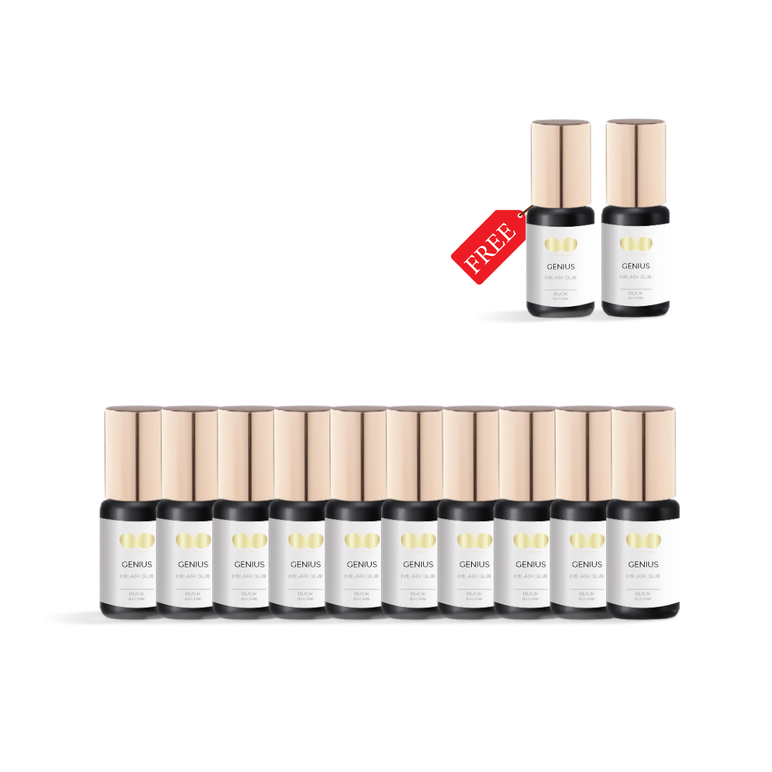 Wimpernkleber 10er Set + 2 gratis | GENIUS | schwarz  