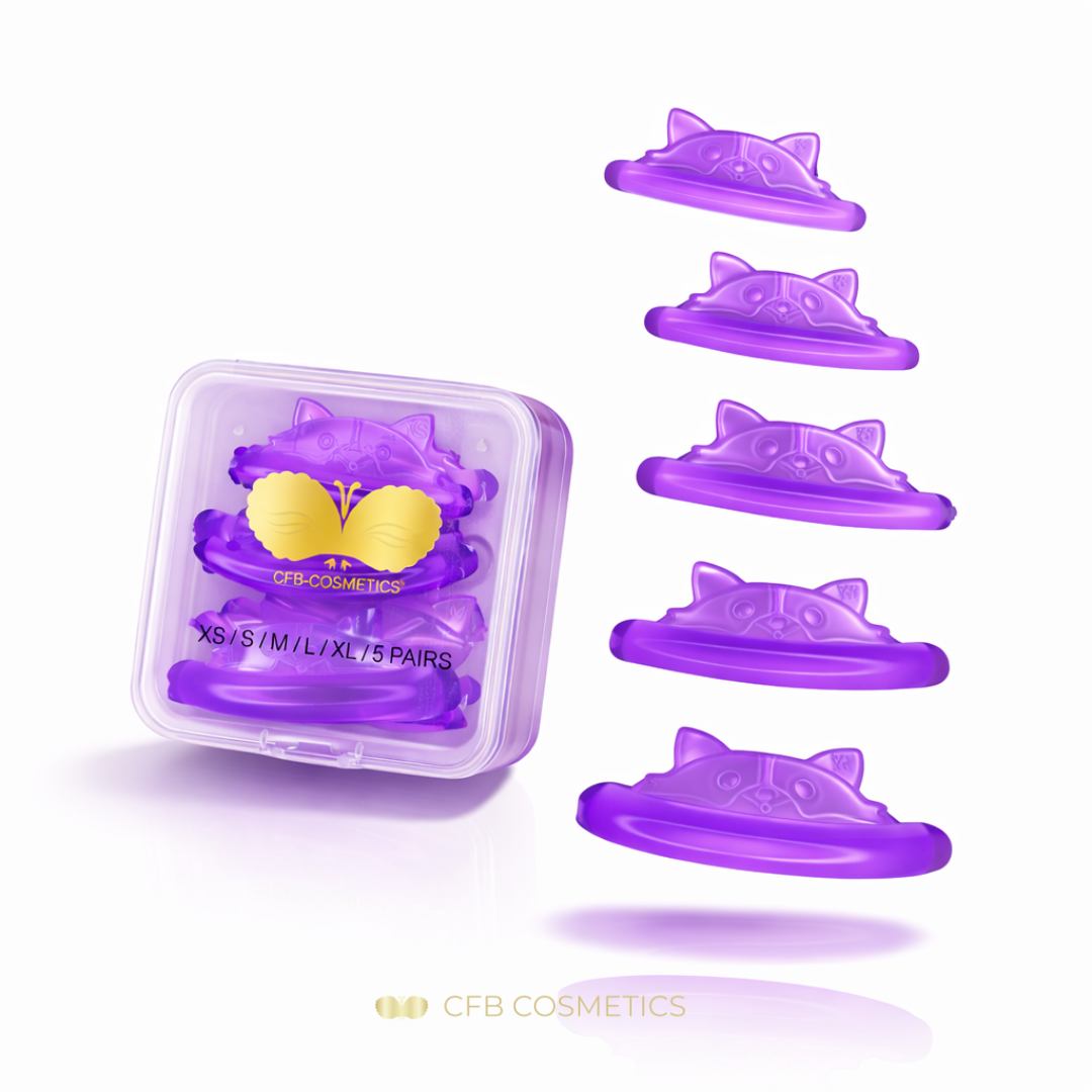 Silikonpads für Lash Lifting | Katze | lila | selbstklebend
