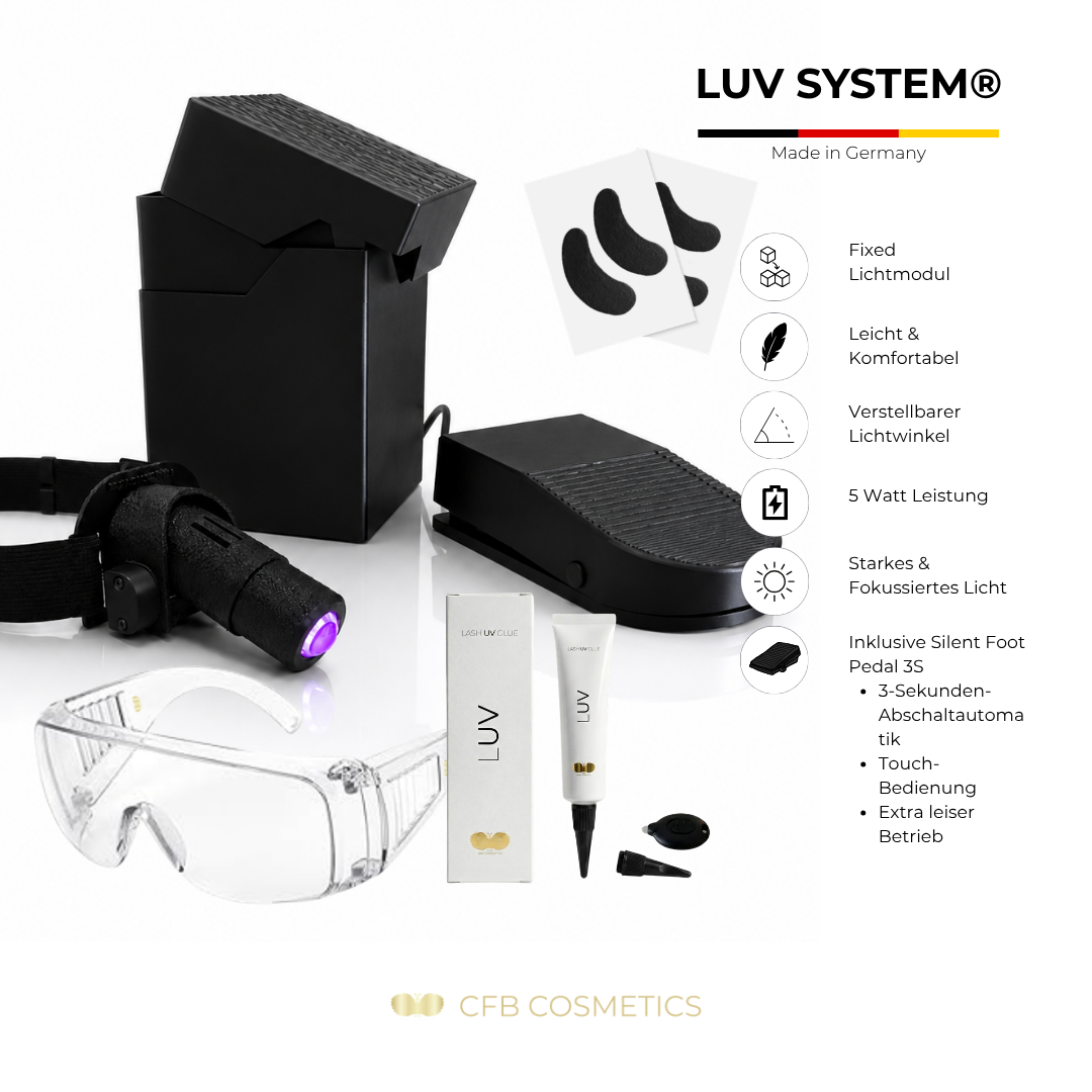 UV eyelash extension set | head lamp | with violet UV LED light | BESTSELLER