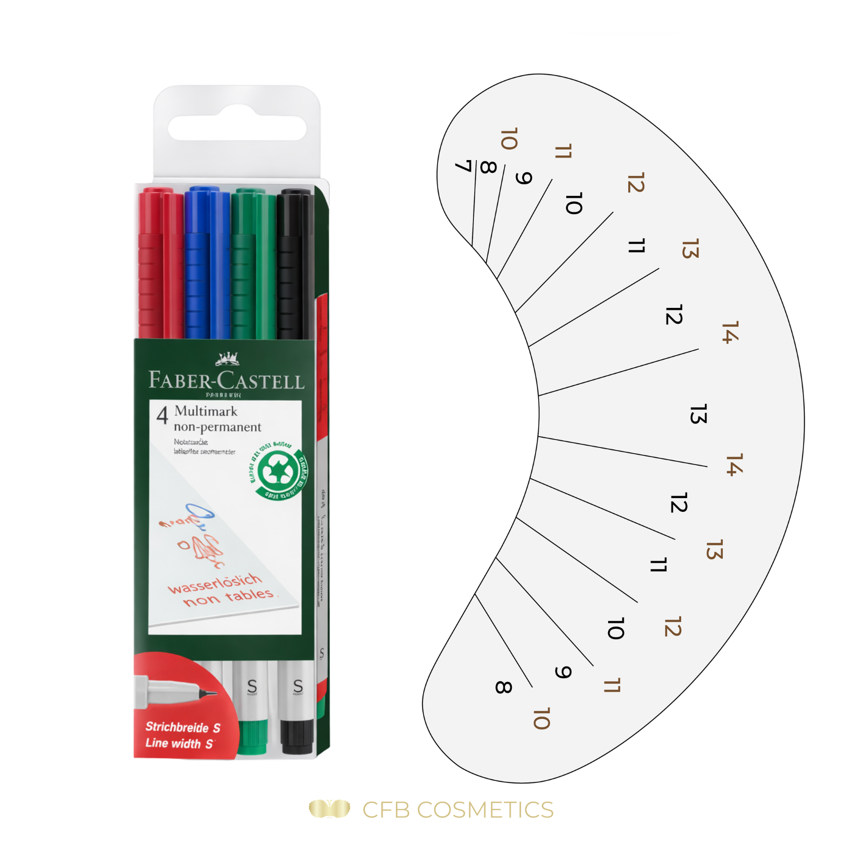 Mapping-Stifte Set Wimpernverlängerung FABER-CASTELL Multimark - CFB Cosmetics®