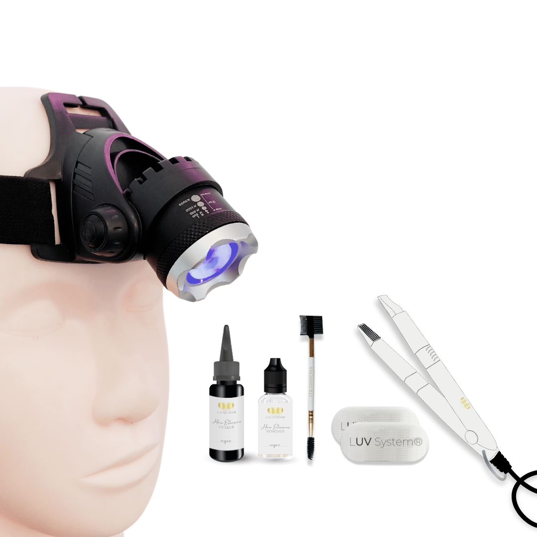 UV Haarverlängerung Set | Kopflampe