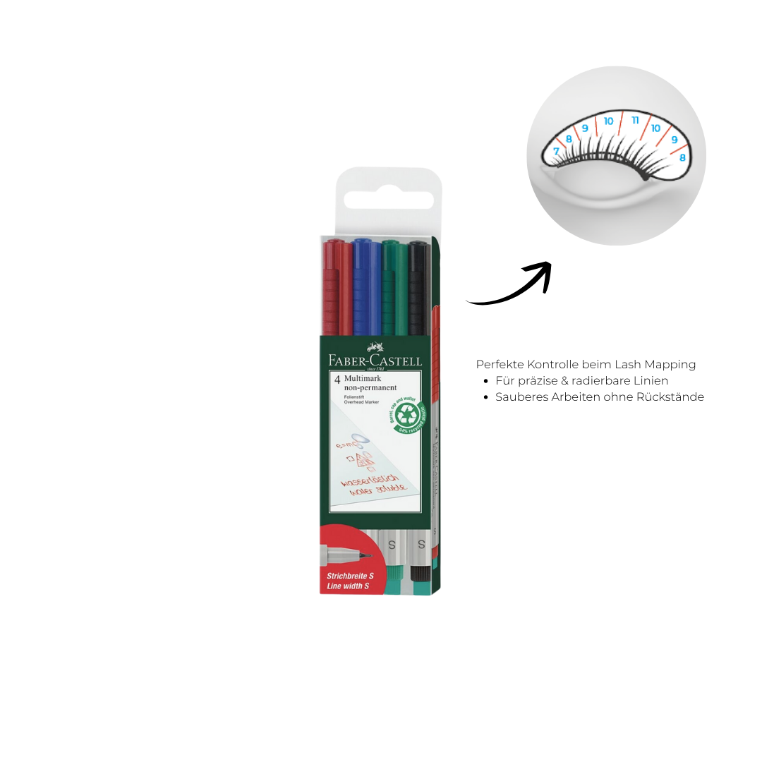 Mapping pencil set for eyelash extensions | FABER-CASTELL Multimark | with eraser