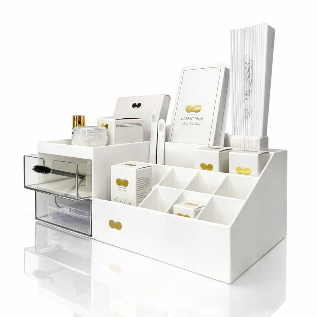 Arbeitsstation für Wimpernverlängerung mit Pinzettenhalter Studioorganisation CFB Cosmetics® 