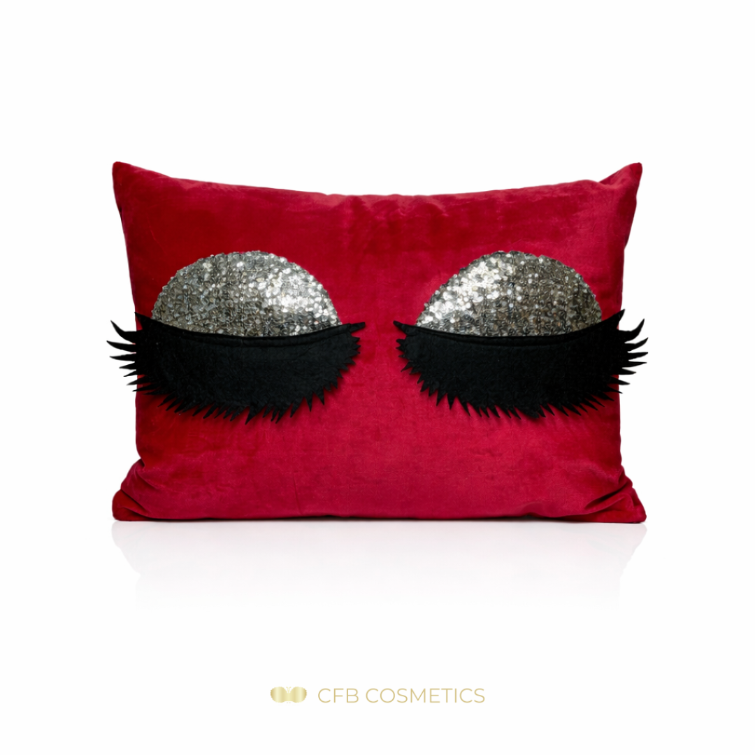 Lashes Kissenhülle aus Samt mit Pailletten-Wimpern in vielen Farben - CFB Cosmetics®
