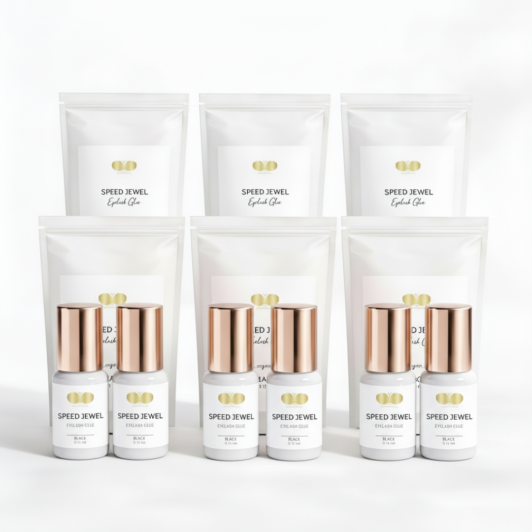 Eyelash glue set of 5 + 1 free | SPEED JEWEL | black 