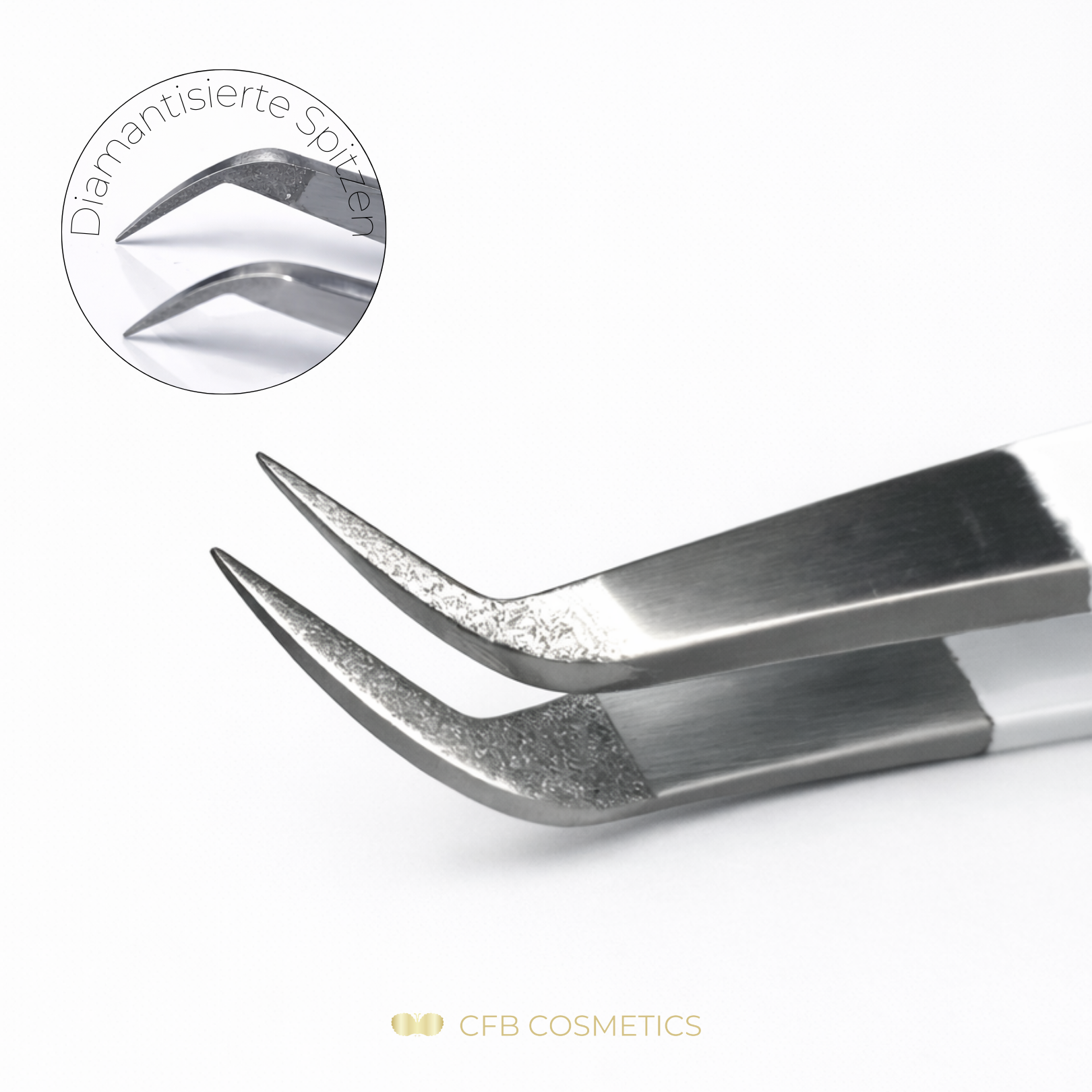 Luxury Diamond Tweezers No 8 Fine Eyelash Extension Volume Technique CFB Cosmetics®