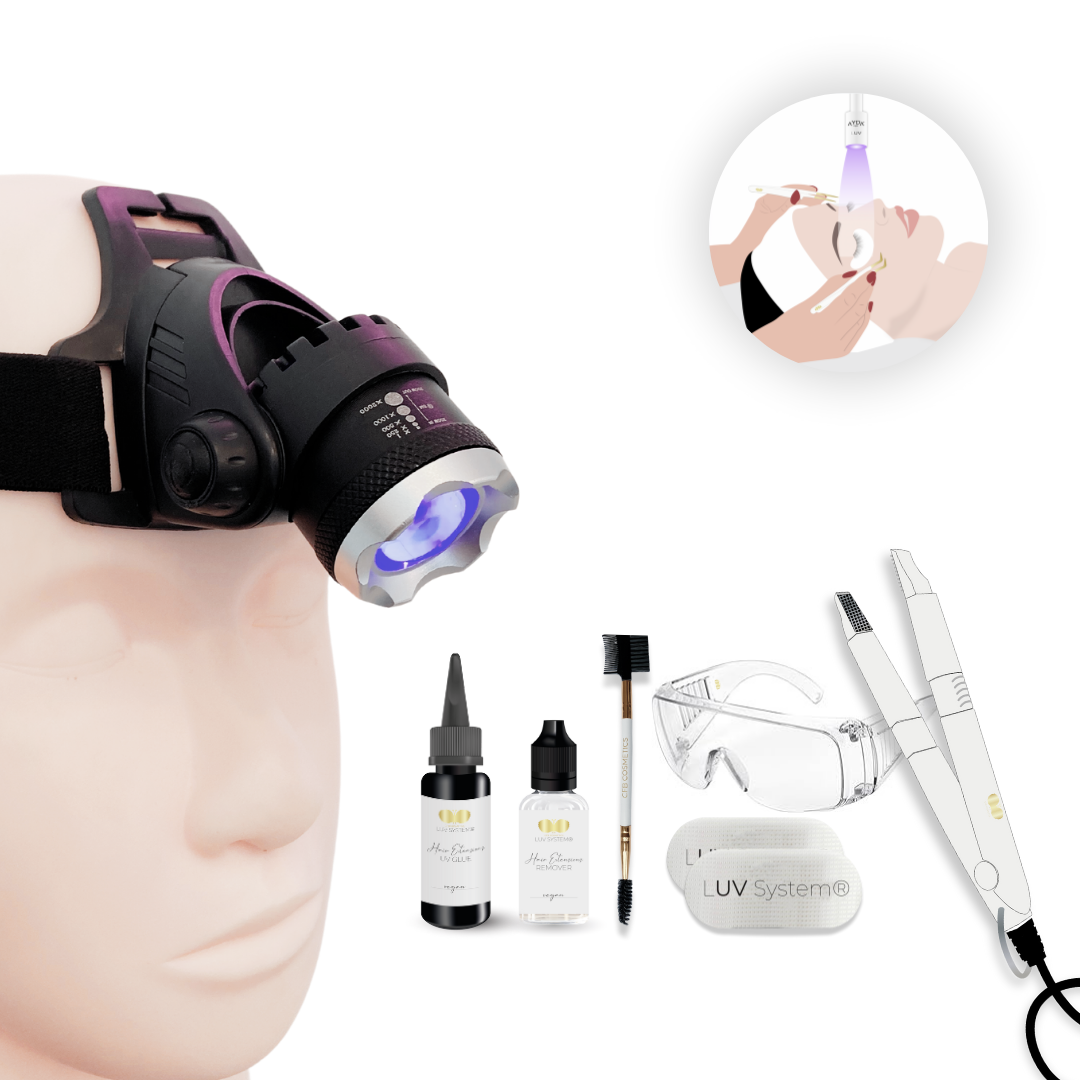 UV hair extension set | head lamp