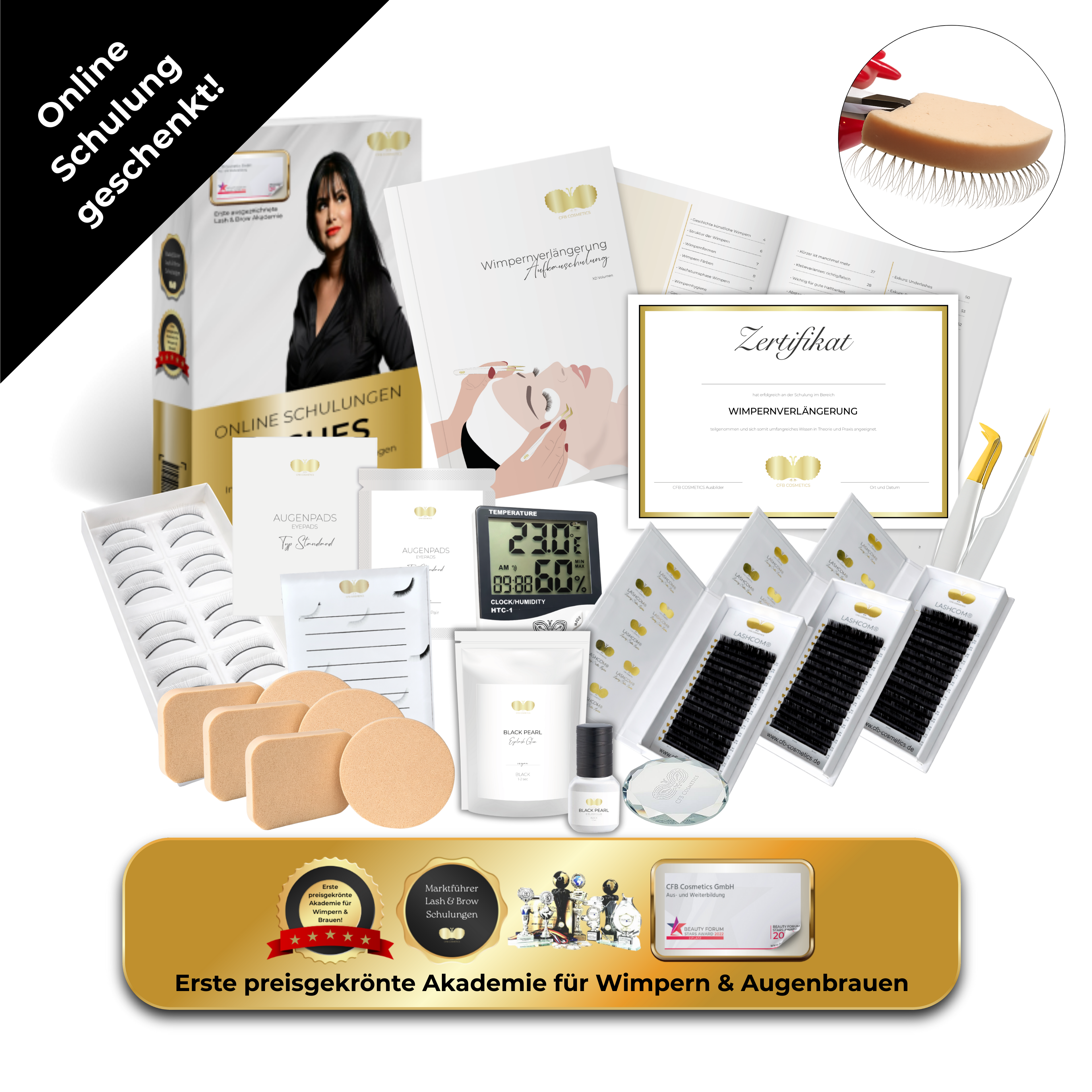 XD Volumen Wimpernverlängerung Basic Set – inklusive gratis Online-Aufbau-Schulung