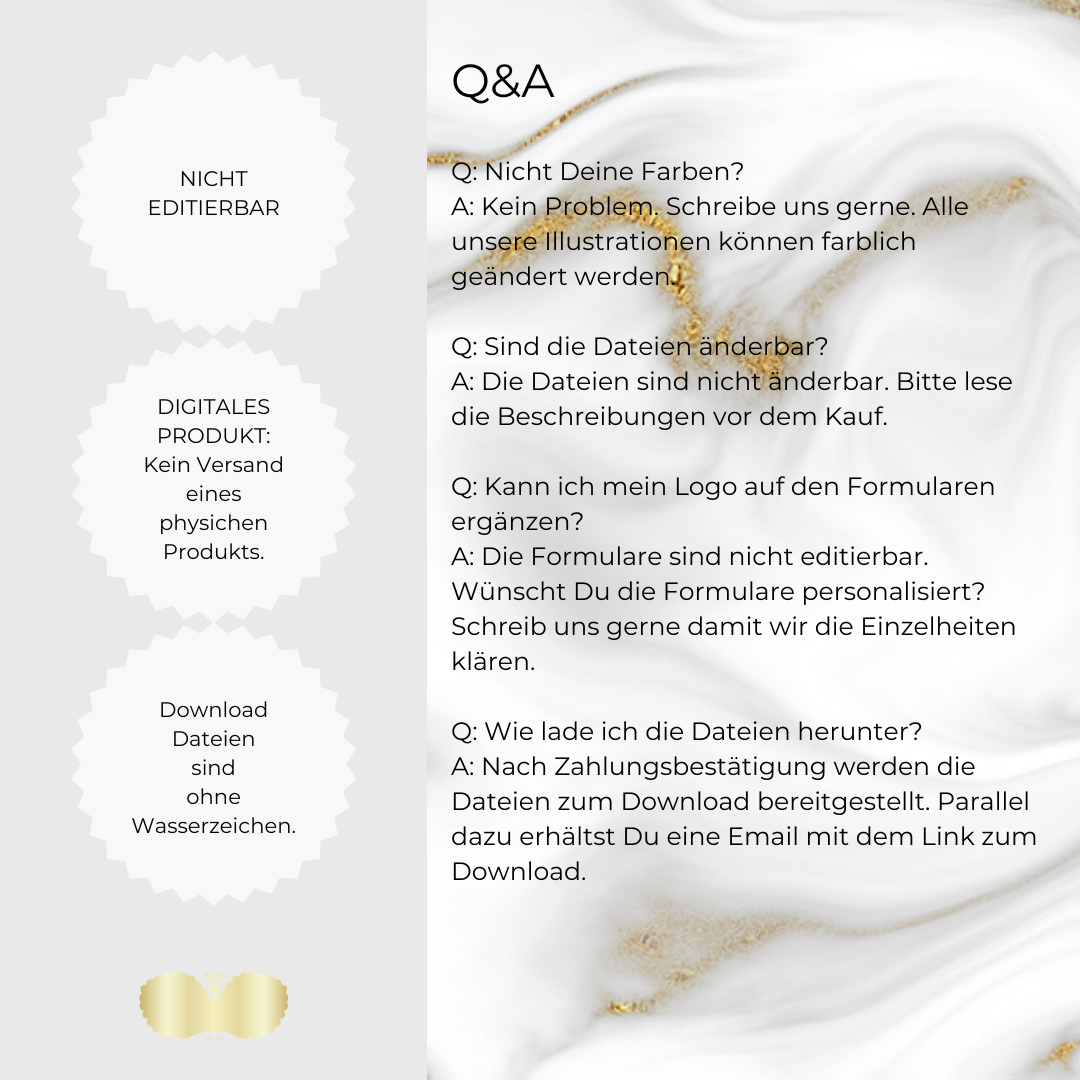 Customer questionnaire | UV eyelash extensions | Digital | PDF file