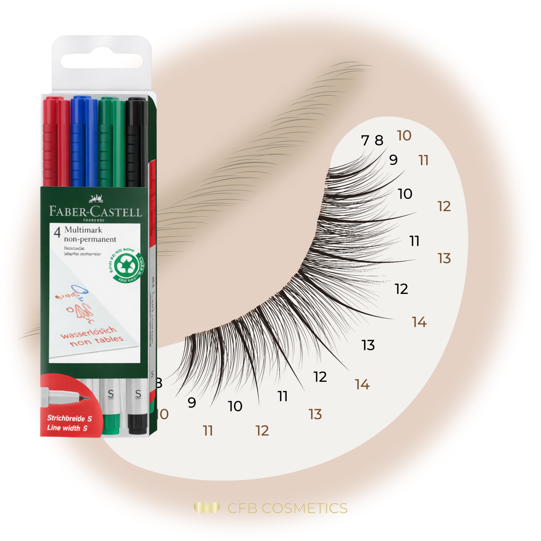 Mapping-Stifte Set Wimpernverlängerung FABER-CASTELL Multimark - CFB Cosmetics®