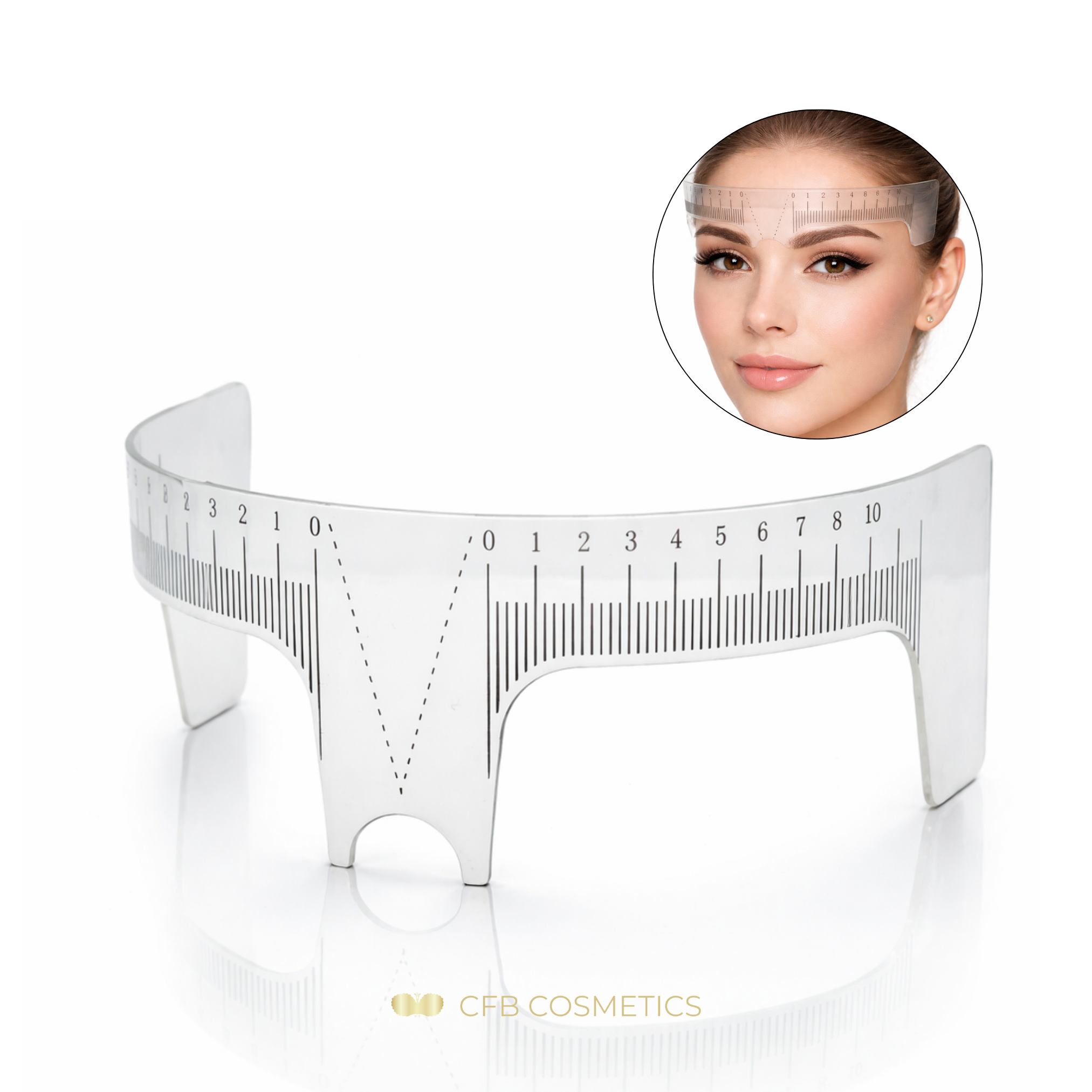 Augenbrauenlineal lang mit Nase für präzises Brow Mapping CFB Cosmetics®