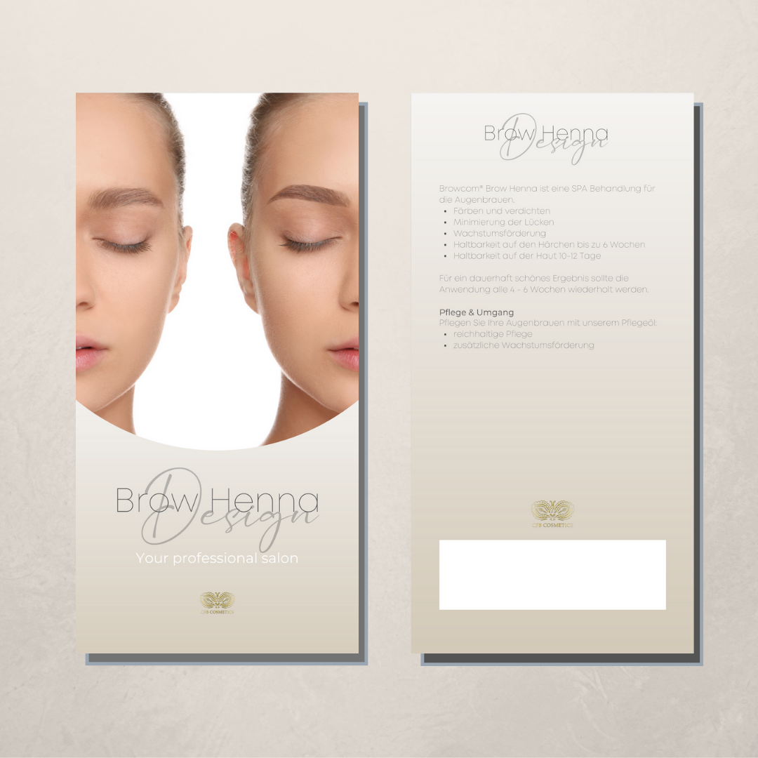 Flyer | Care instructions | Henna Brows | 50 pieces Flyer | Care instructions | Henna Brows | 50 pieces