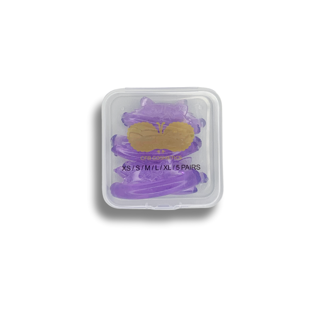 Silicone pads for lash lifting | cat | purple | self-adhesive