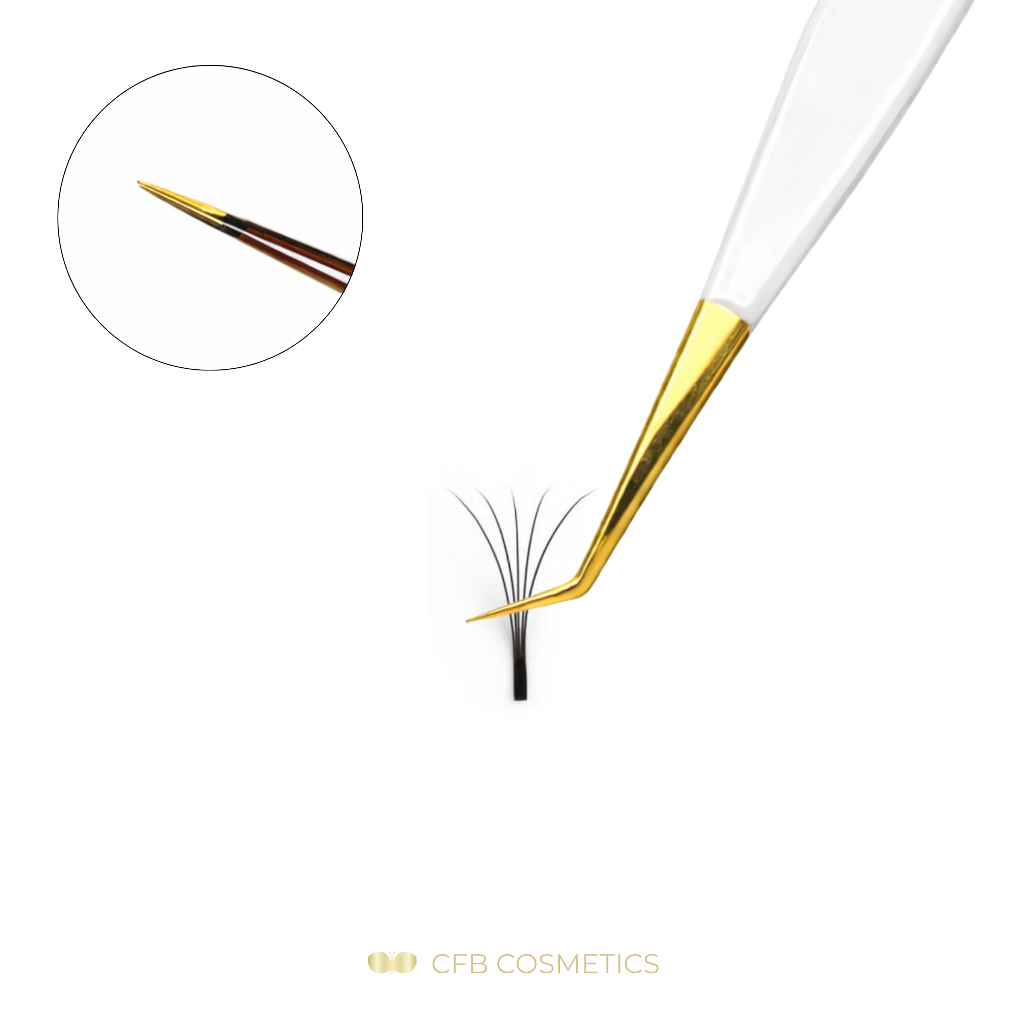 Luxury Pinzette No 12 45° 10 mm für Volumentechnik und Separation CFB Cosmetics®