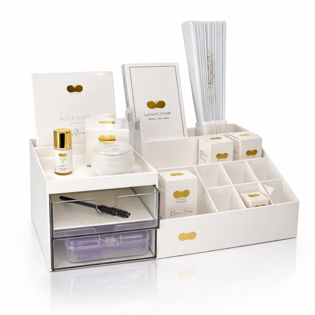 Arbeitsstation für Wimpernverlängerung mit Pinzettenhalter Studioorganisation CFB Cosmetics® 