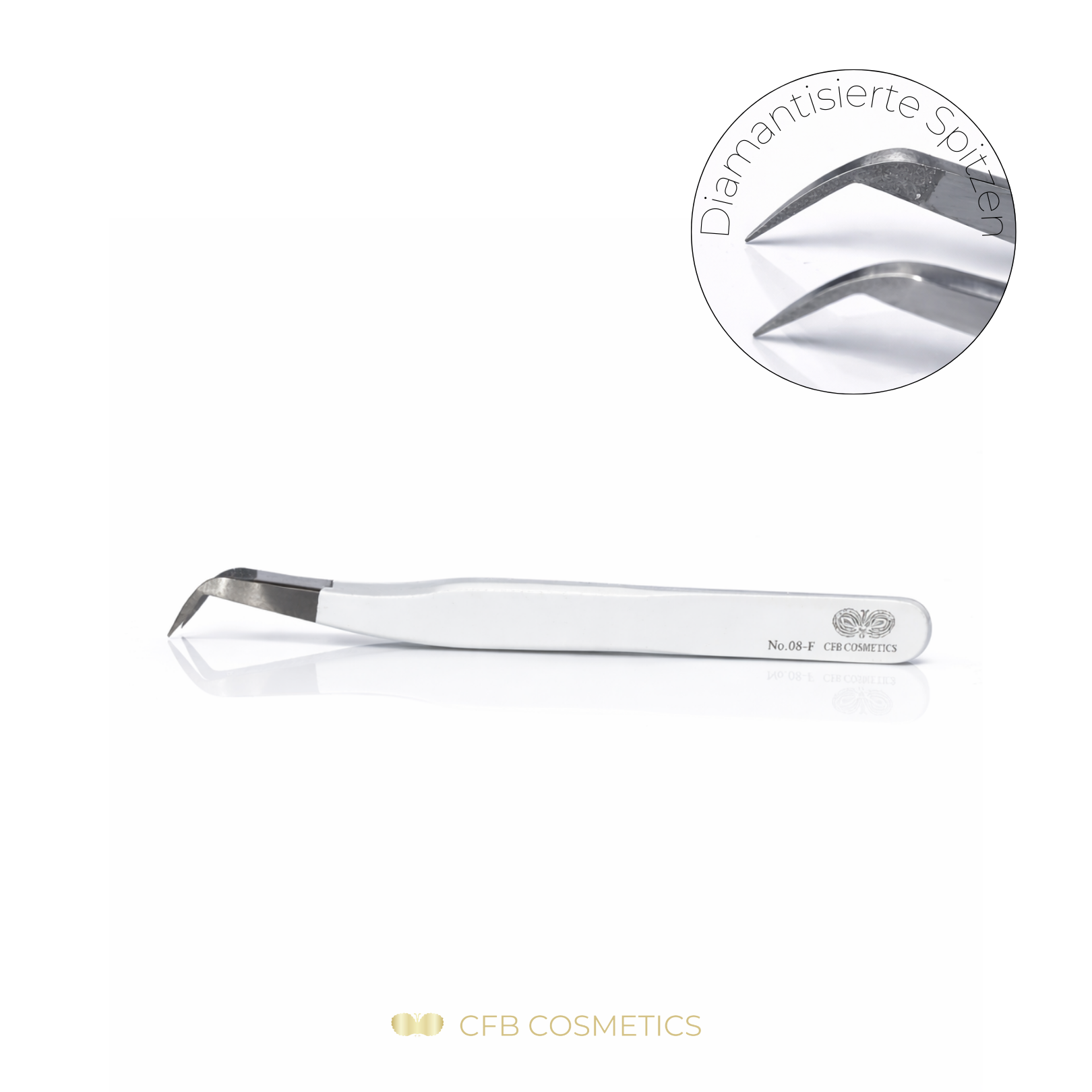Luxury Diamond Tweezers No 8 Fine Eyelash Extension Volume Technique CFB Cosmetics®