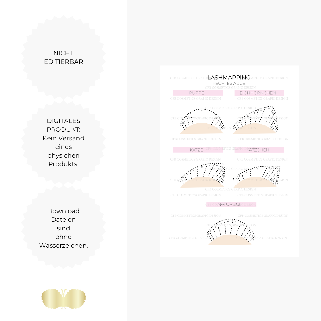Lashmapping | Eyelash studio supplies | Digital Lashmapping | Eyelash studio supplies | Digital